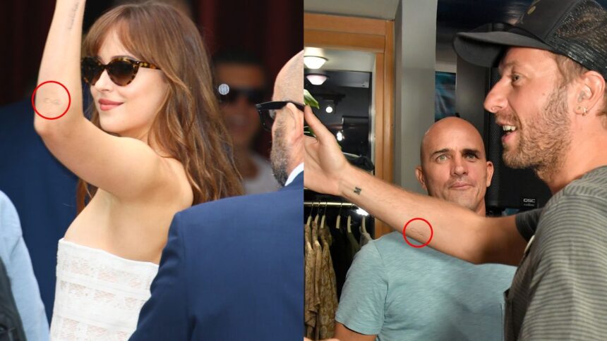 Dakota Johnson and Chris spotted having the same tattoo